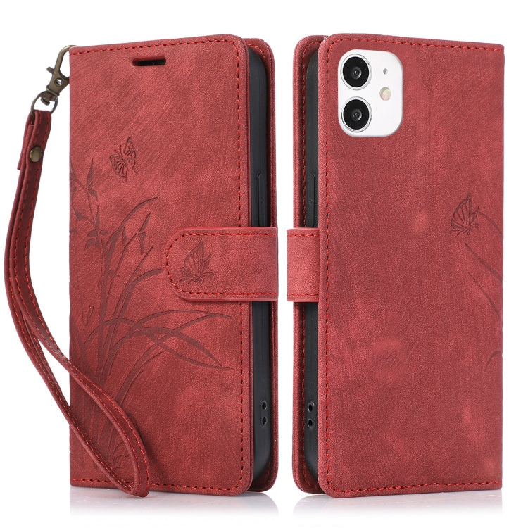 Orchid Butterfly Embossed Leather Phone Case, Series 1