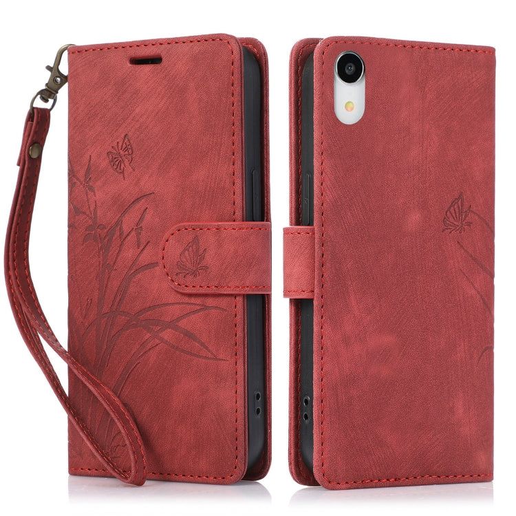 Orchid Butterfly Embossed Leather Phone Case, Series 1