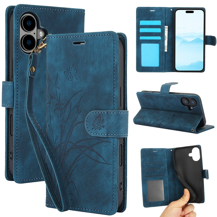 Orchid Butterfly Embossed Leather Phone Case, Series 1