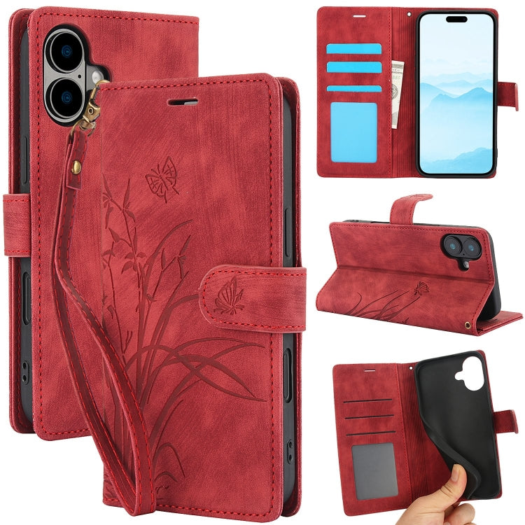 Orchid Butterfly Embossed Leather Phone Case, Series 1