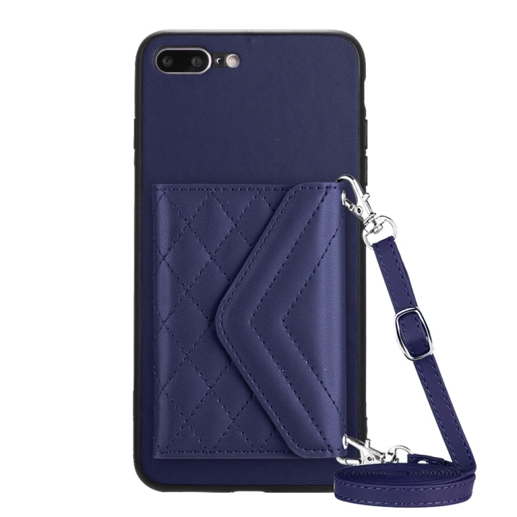 Rhombic Texture Card Bag RFID Phone Case with Long Lanyard, Series 1