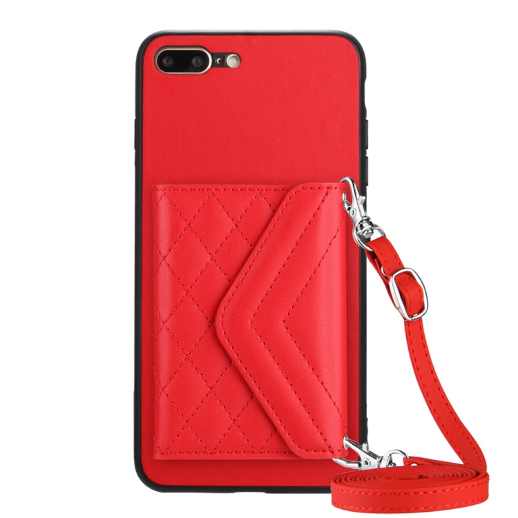 Rhombic Texture Card Bag RFID Phone Case with Long Lanyard, Series 1