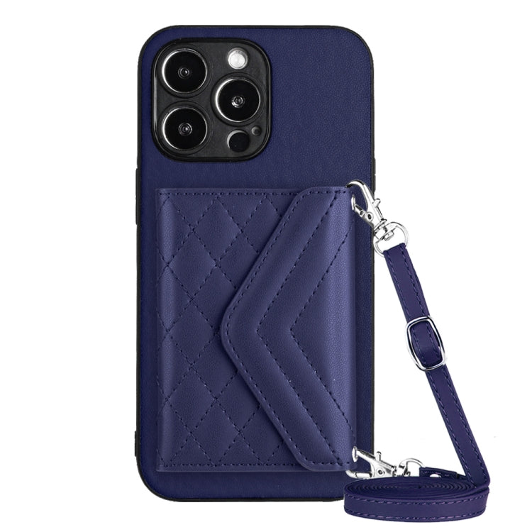 Rhombic Texture Card Bag RFID Phone Case with Long Lanyard, Series 1