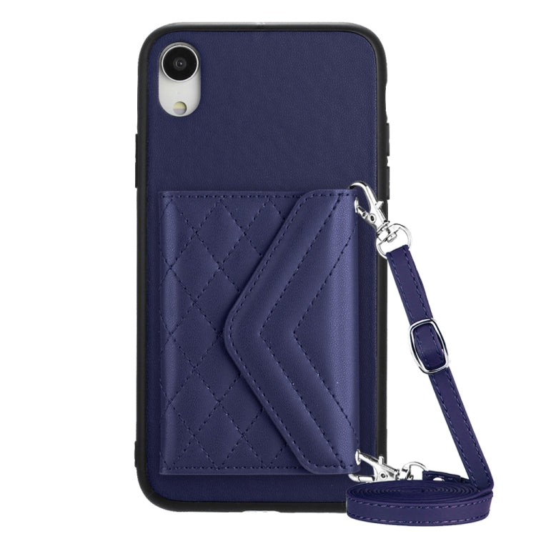 Rhombic Texture Card Bag RFID Phone Case with Long Lanyard, Series 1