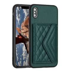 Rhombic Texture Card Bag RFID Phone Case with Long Lanyard, For iPhone XS / X, For iPhone XR, For iPhone XS Max, For iPhone 8 Plus / 7 Plus