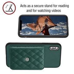 Rhombic Texture Card Bag RFID Phone Case with Long Lanyard, For iPhone XS / X, For iPhone XR, For iPhone XS Max, For iPhone 8 Plus / 7 Plus