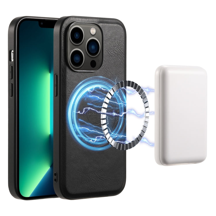 Denior Cowhide Texture Leather MagSafe Phone Case, For iPhone 13 Pro Max, For iPhone 13 Pro, For iPhone 12/12 Pro, For iPhone 12 Pro Max