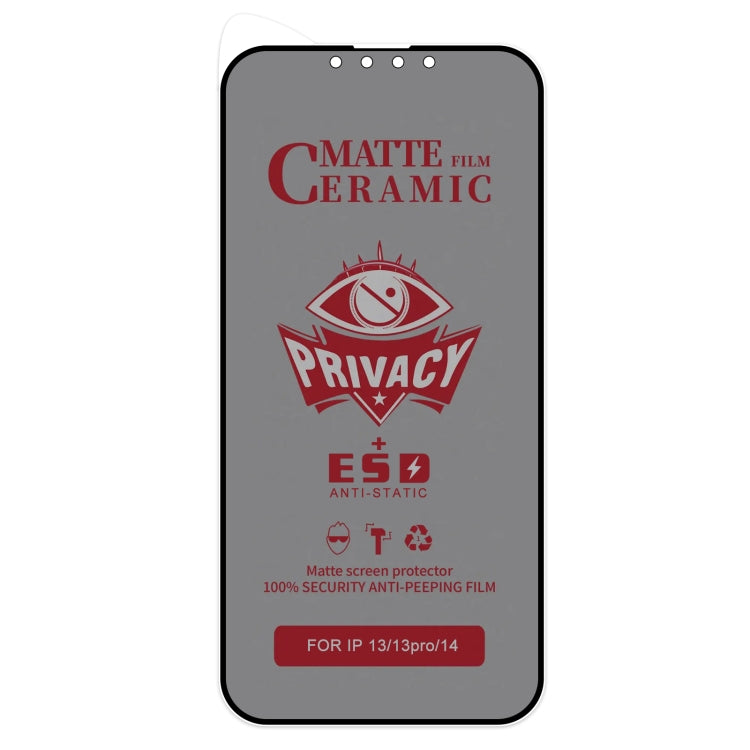 Full Coverage Frosted Privacy Ceramic Film, For iPhone 16e / 14 / 13 Pro / 13, For iPhone 16 Pro Max, For iPhone 16 Pro, For iPhone 16 Plus, For iPhone 16, For iPhone 15 Pro Max, For iPhone 15 Pro, For iPhone 15 Plus, For iPhone 15���������������������...