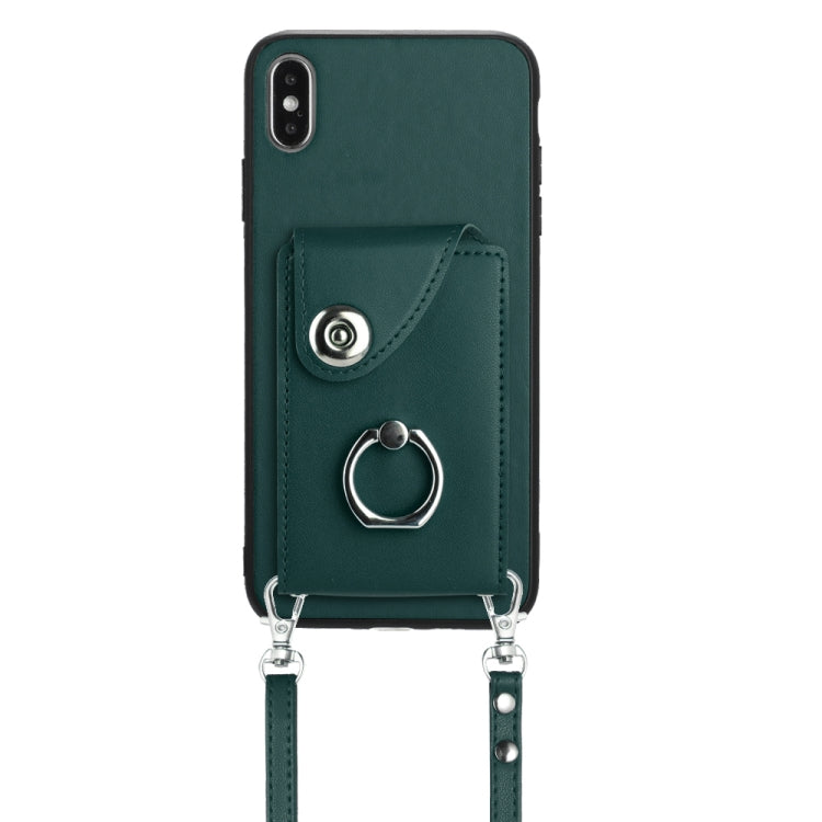 Organ Card Bag Ring Holder Phone Case with Long Lanyard, For iPhone X / XS, For iPhone XR, For iPhone XS Max, For iPhone 8 Plus / 7 Plus