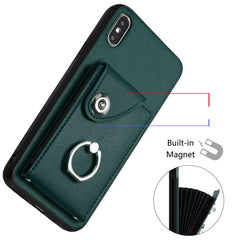 Organ Card Bag Ring Holder Phone Case with Long Lanyard, For iPhone X / XS, For iPhone XR, For iPhone XS Max, For iPhone 8 Plus / 7 Plus