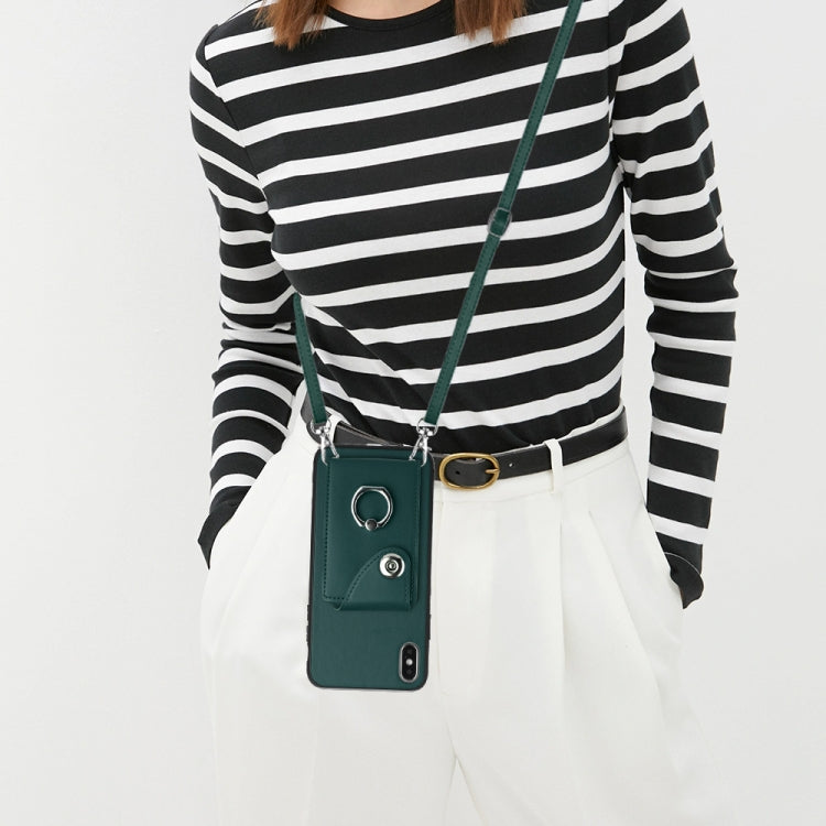 Organ Card Bag Ring Holder Phone Case with Long Lanyard, For iPhone X / XS, For iPhone XR, For iPhone XS Max, For iPhone 8 Plus / 7 Plus