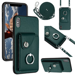 Organ Card Bag Ring Holder Phone Case with Long Lanyard, For iPhone X / XS, For iPhone XR, For iPhone XS Max, For iPhone 8 Plus / 7 Plus