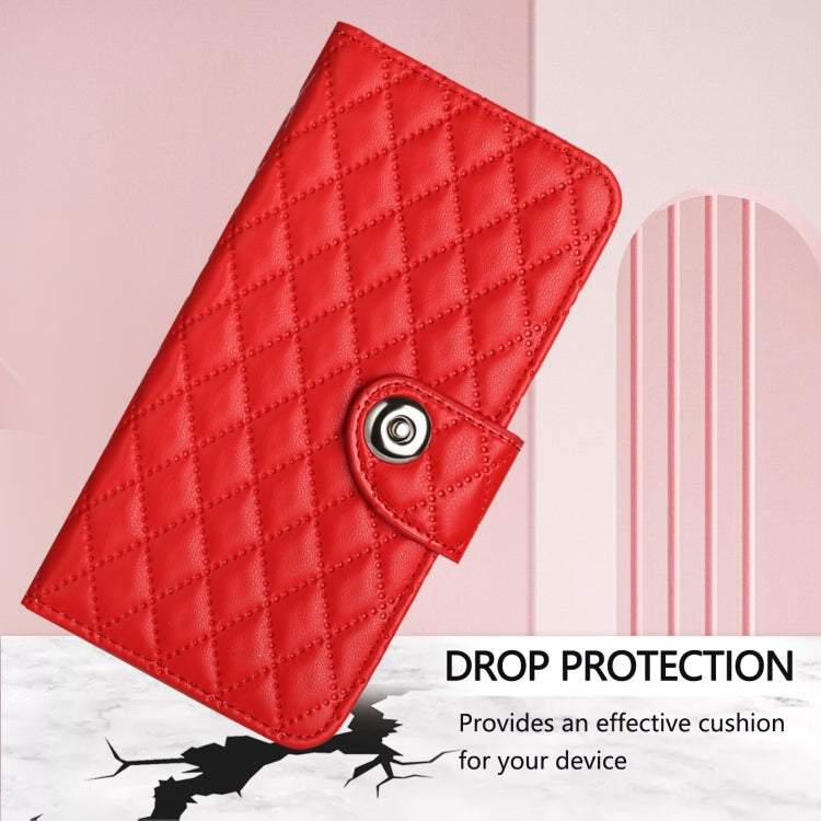 Rhombic Texture Flip Leather Phone Case with Lanyard, For iPhone XS Max, For iPhone 8 Plus / 7 Plus / 6s Plus