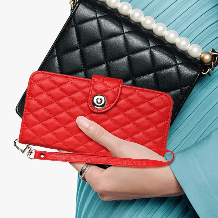 Rhombic Texture Flip Leather Phone Case with Lanyard, For iPhone XS Max, For iPhone 8 Plus / 7 Plus / 6s Plus