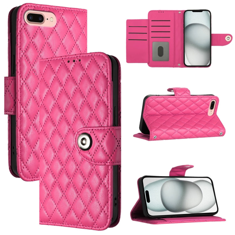 Rhombic Texture Flip Leather Phone Case with Lanyard, For iPhone XS Max, For iPhone 8 Plus / 7 Plus / 6s Plus