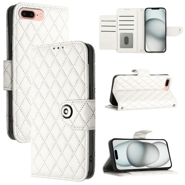 Rhombic Texture Flip Leather Phone Case with Lanyard, For iPhone XS Max, For iPhone 8 Plus / 7 Plus / 6s Plus