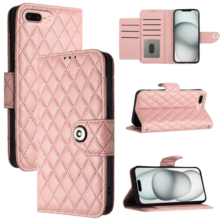 Rhombic Texture Flip Leather Phone Case with Lanyard, For iPhone XS Max, For iPhone 8 Plus / 7 Plus / 6s Plus