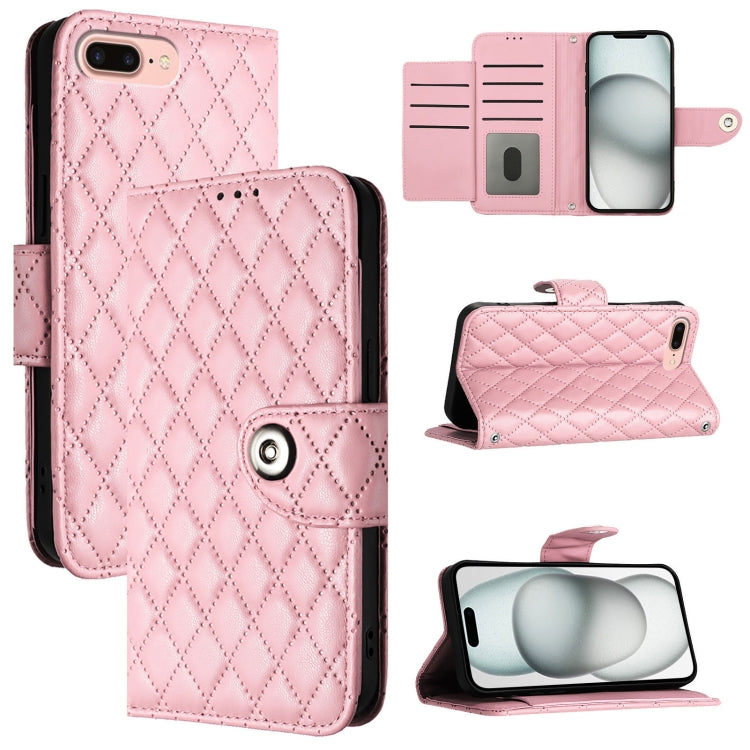 Rhombic Texture Flip Leather Phone Case with Lanyard, For iPhone XS Max, For iPhone 8 Plus / 7 Plus / 6s Plus