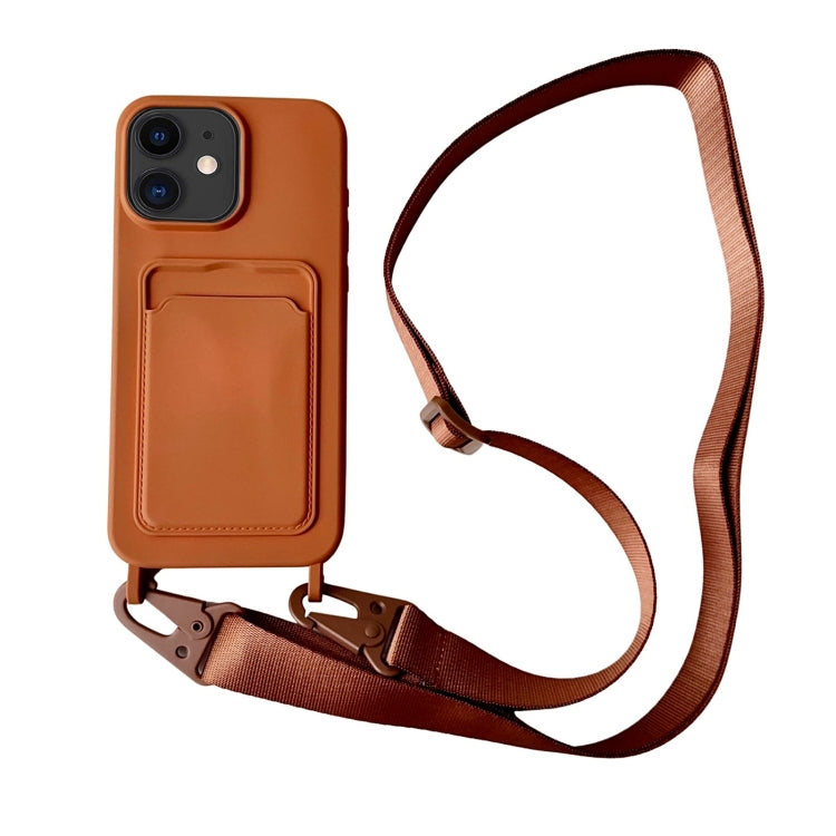 Card Slot Liquid Silicone Phone Case with Lanyard, Series 1