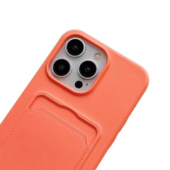 Card Slot Liquid Silicone Phone Case with Lanyard, For iPhone XS / X