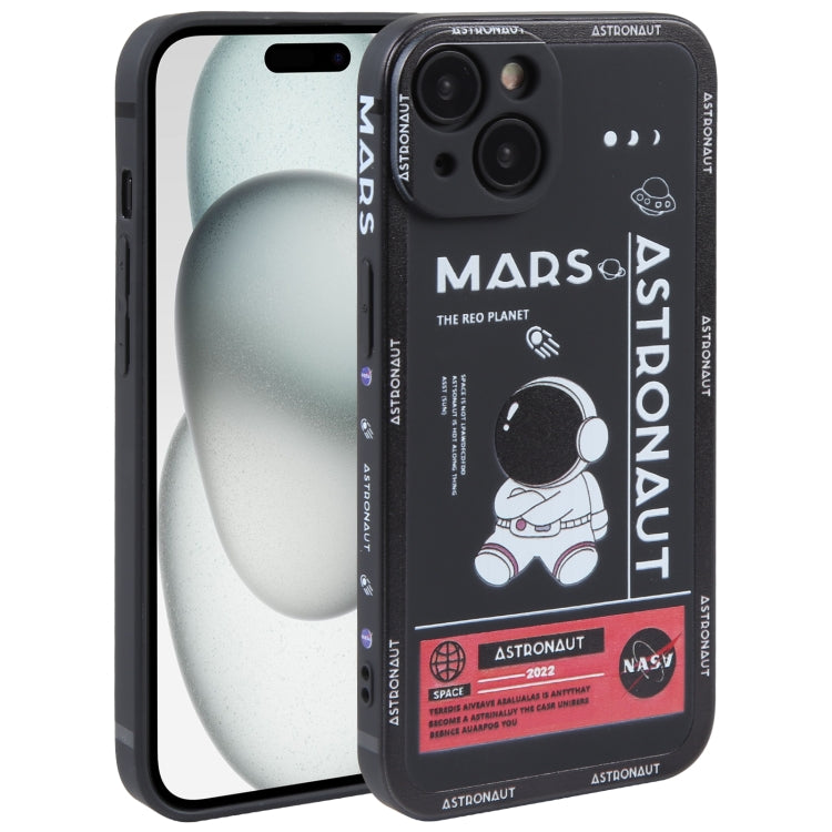 Astronaut Pattern Silicone Straight Edge Phone Case, Series 1