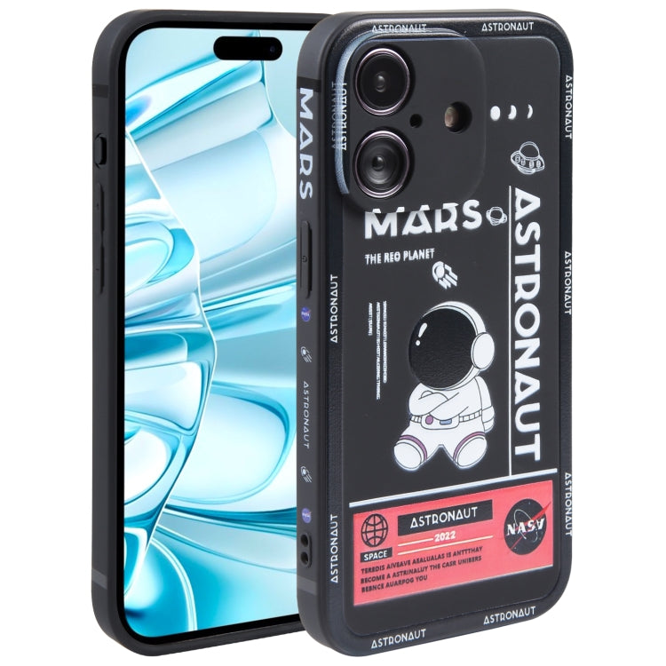 Astronaut Pattern Silicone Straight Edge Phone Case, Series 1