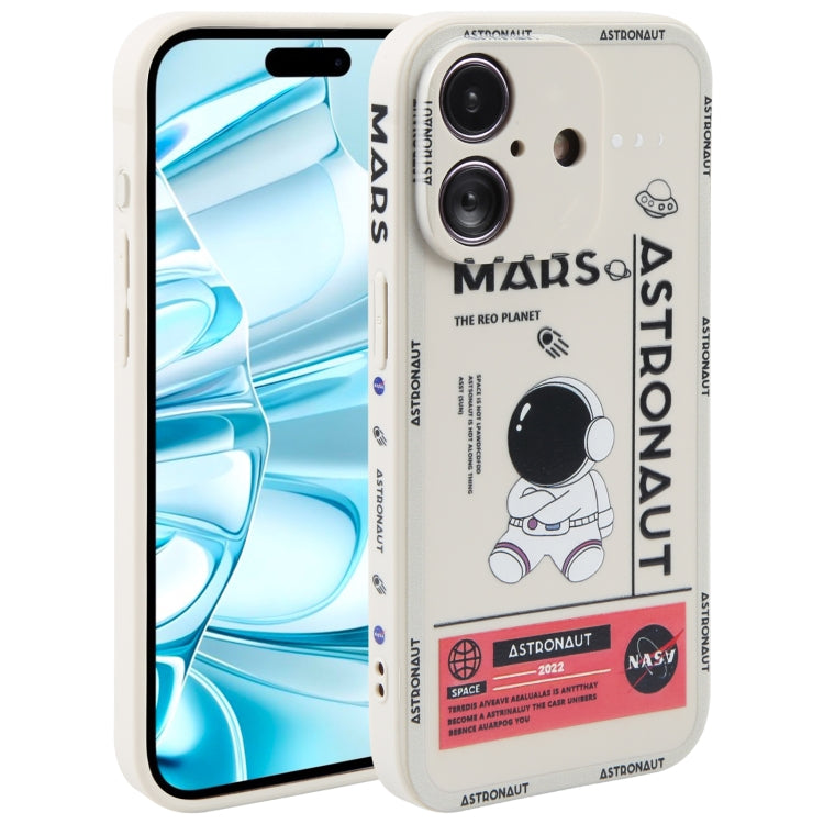 Astronaut Pattern Silicone Straight Edge Phone Case, Series 1