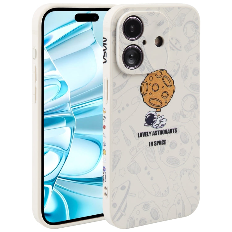 Astronaut Pattern Silicone Straight Edge Phone Case, Series 1