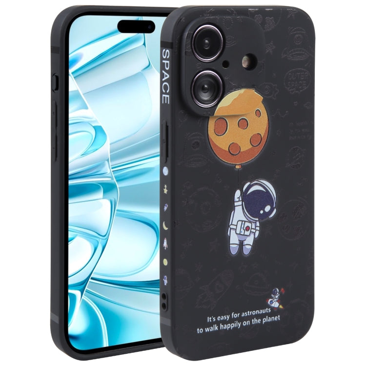 Astronaut Pattern Silicone Straight Edge Phone Case, Series 1