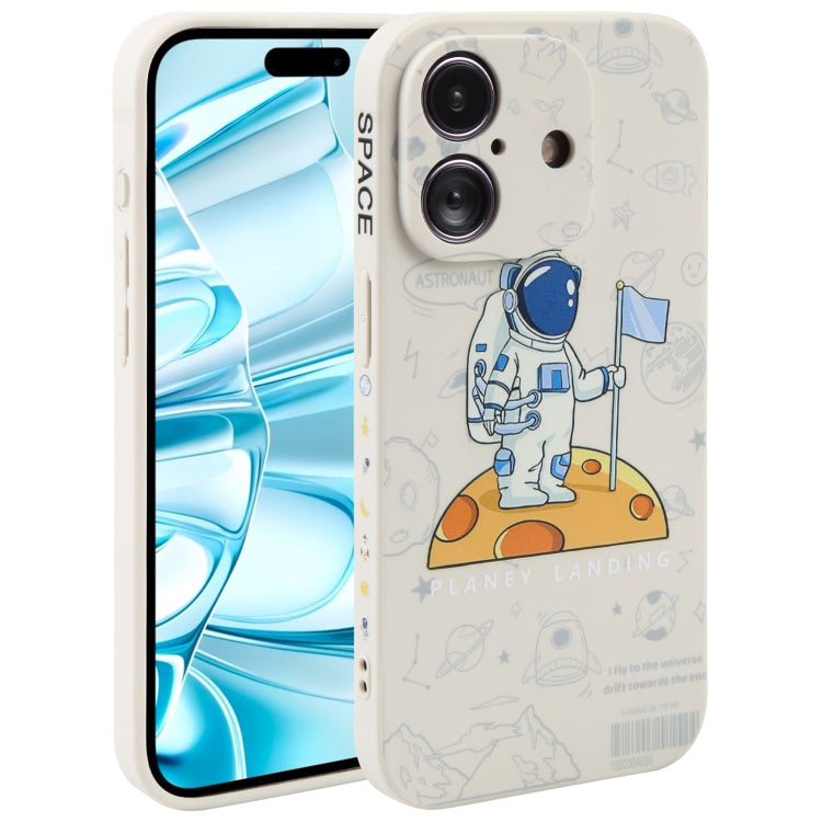 Astronaut Pattern Silicone Straight Edge Phone Case, Series 1