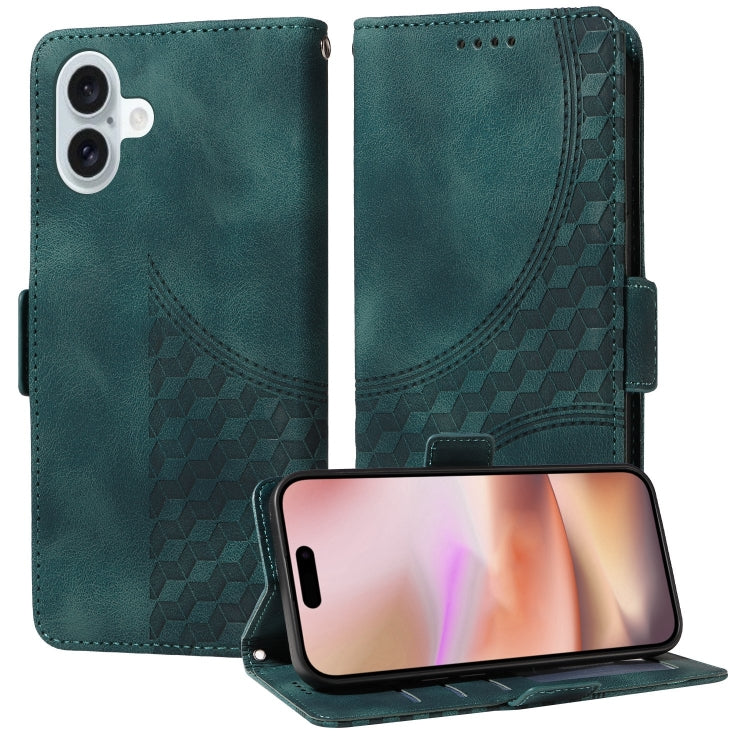 Embossed Rhombus Starry Leather Phone Case, Series 1