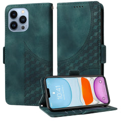 Embossed Rhombus Starry Leather Phone Case, For iPhone 12 Pro Max, For iPhone 12 / 12 Pro, For iPhone 11 Pro Max, For iPhone 11