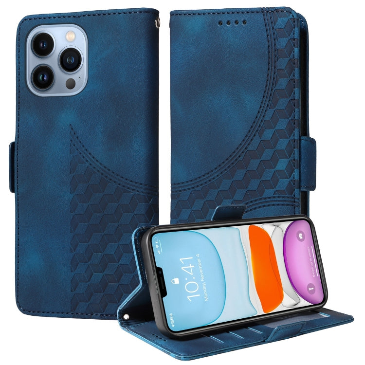 Embossed Rhombus Starry Leather Phone Case, For iPhone 12 Pro Max, For iPhone 12 / 12 Pro, For iPhone 11 Pro Max, For iPhone 11