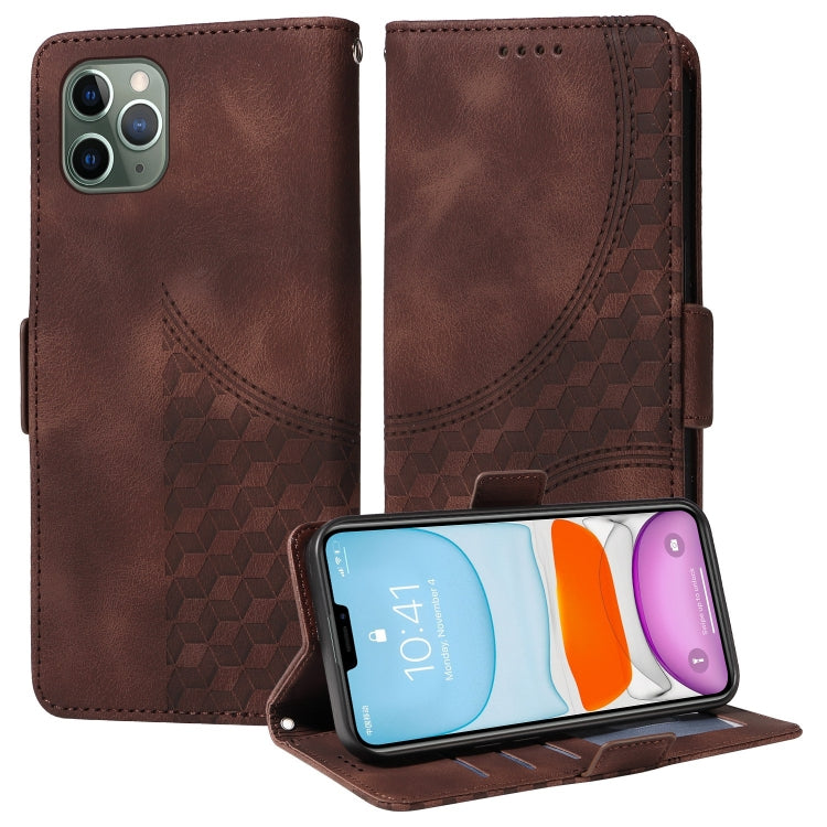 Embossed Rhombus Starry Leather Phone Case, For iPhone 12 Pro Max, For iPhone 12 / 12 Pro, For iPhone 11 Pro Max, For iPhone 11