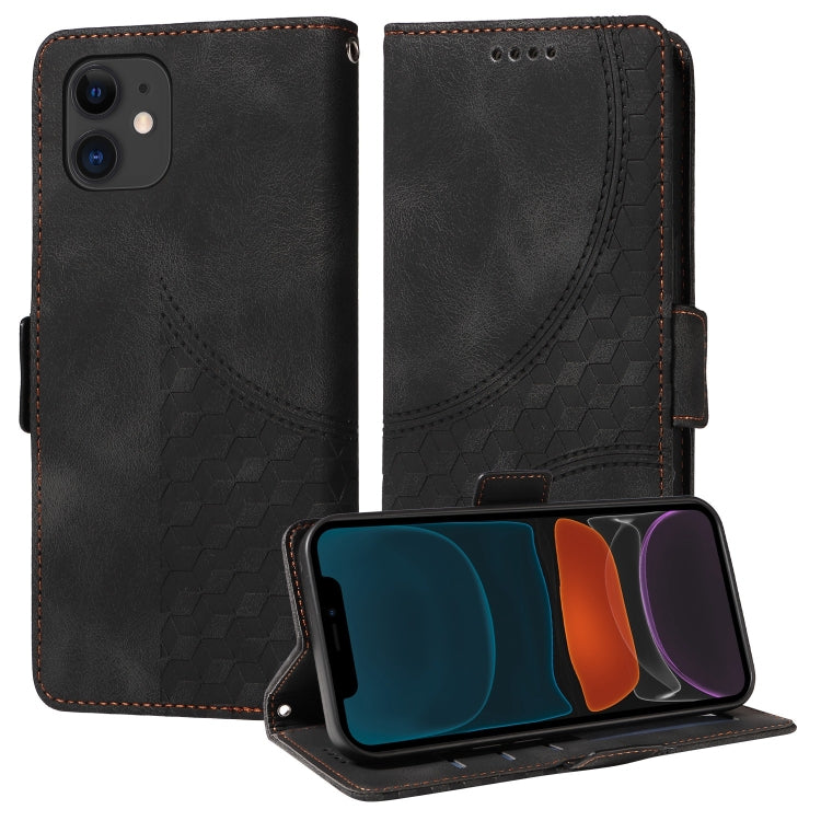 Embossed Rhombus Starry Leather Phone Case, Series 1