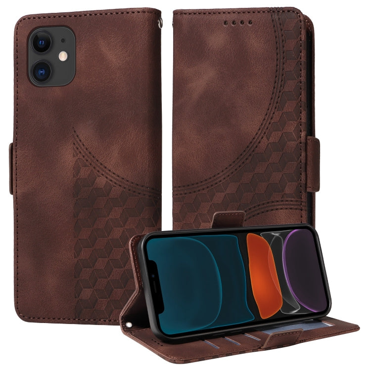 Embossed Rhombus Starry Leather Phone Case, Series 1