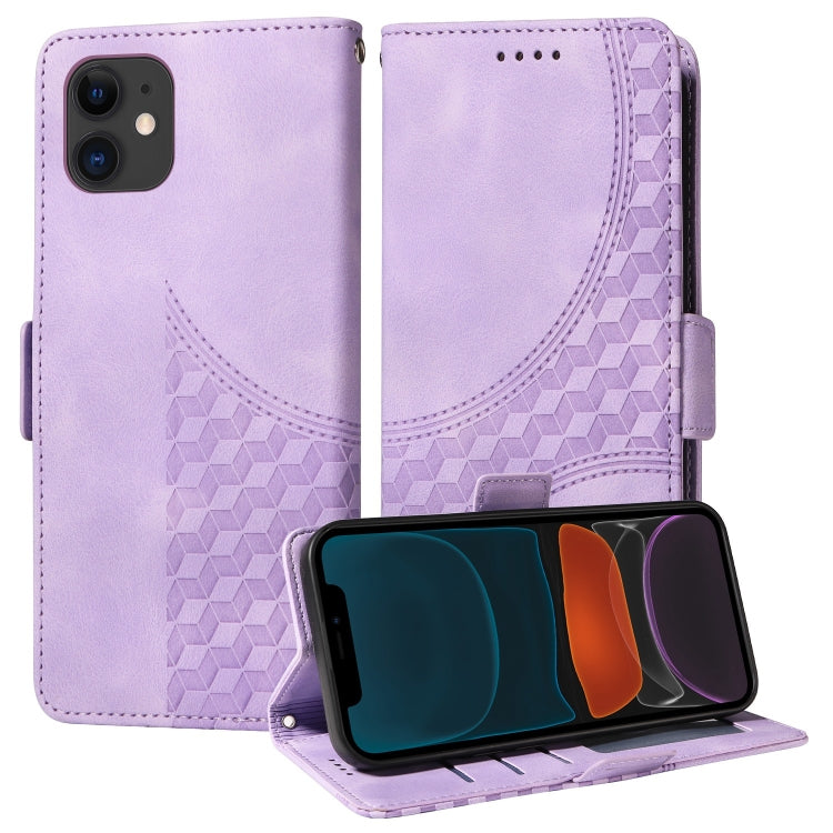 Embossed Rhombus Starry Leather Phone Case, Series 1