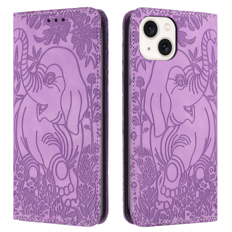 Retro Elephant Embossed Leather Phone Case, Series 1