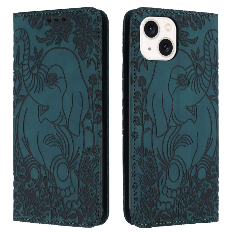 Retro Elephant Embossed Leather Phone Case, Series 1