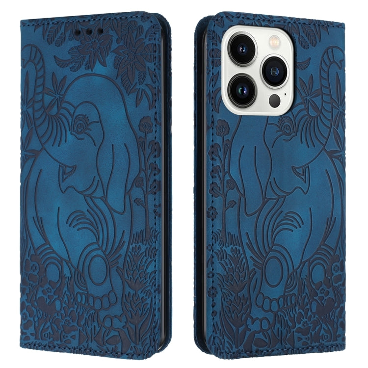 Retro Elephant Embossed Leather Phone Case, Series 1