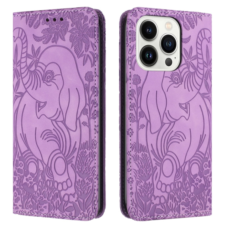 Retro Elephant Embossed Leather Phone Case, Series 1