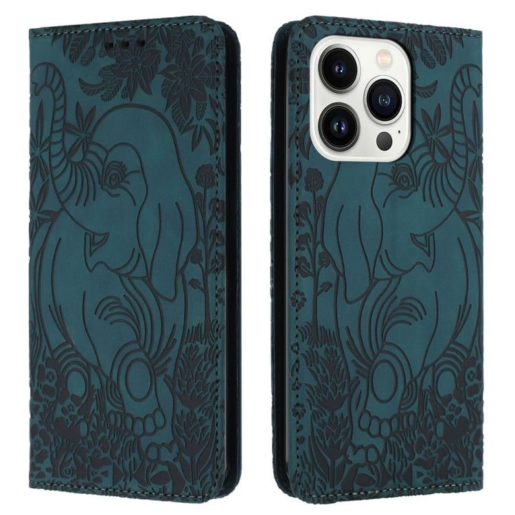 Retro Elephant Embossed Leather Phone Case, Series 1