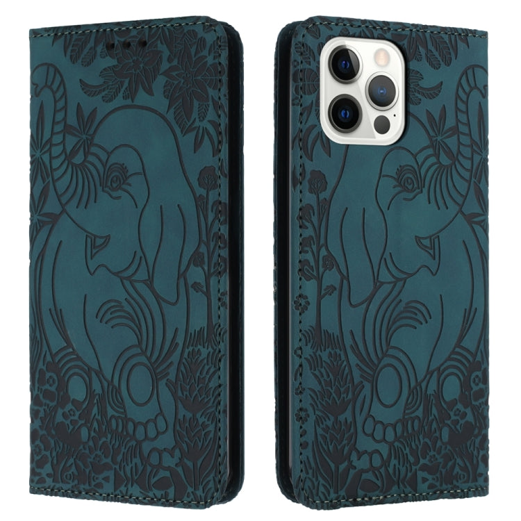 Retro Elephant Embossed Leather Phone Case, Series 1