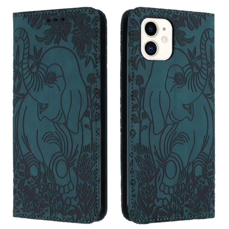 Retro Elephant Embossed Leather Phone Case, Series 1