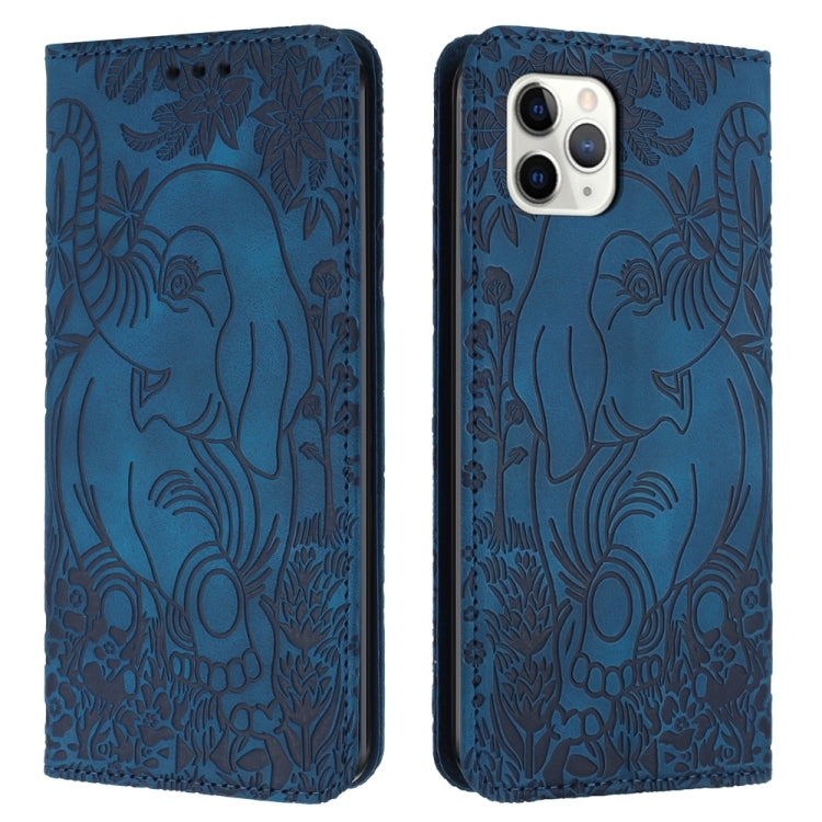 Retro Elephant Embossed Leather Phone Case, For iPhone 11, For iPhone 11 Pro