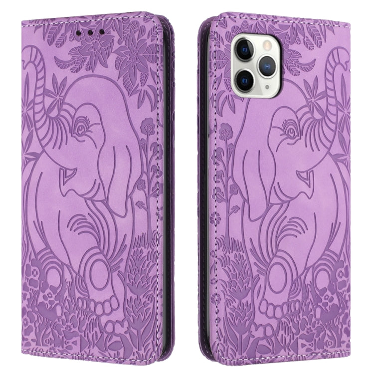 Retro Elephant Embossed Leather Phone Case, For iPhone 11, For iPhone 11 Pro