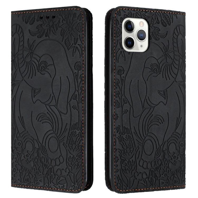 Retro Elephant Embossed Leather Phone Case, For iPhone 11, For iPhone 11 Pro