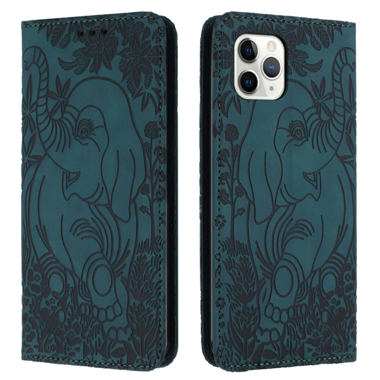 Retro Elephant Embossed Leather Phone Case, For iPhone 11, For iPhone 11 Pro