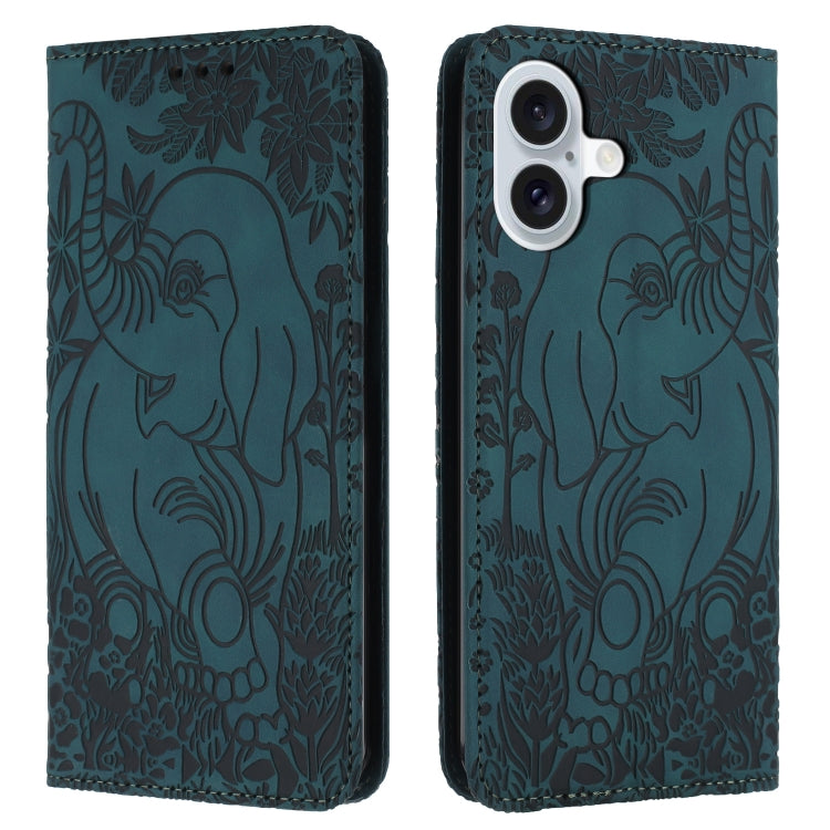 Retro Elephant Embossed Leather Phone Case, Series 1