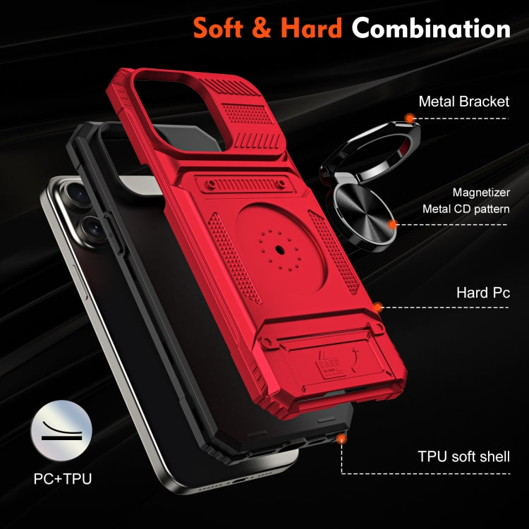 TPU+PC Shockproof Card Phone Case with Metal Ring Holder, Series 1